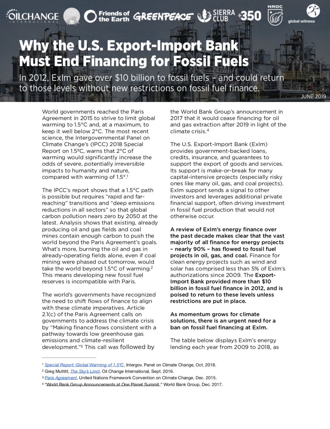 Why the U.S. Export-Import Bank Must End Financing for Fossil Fuels