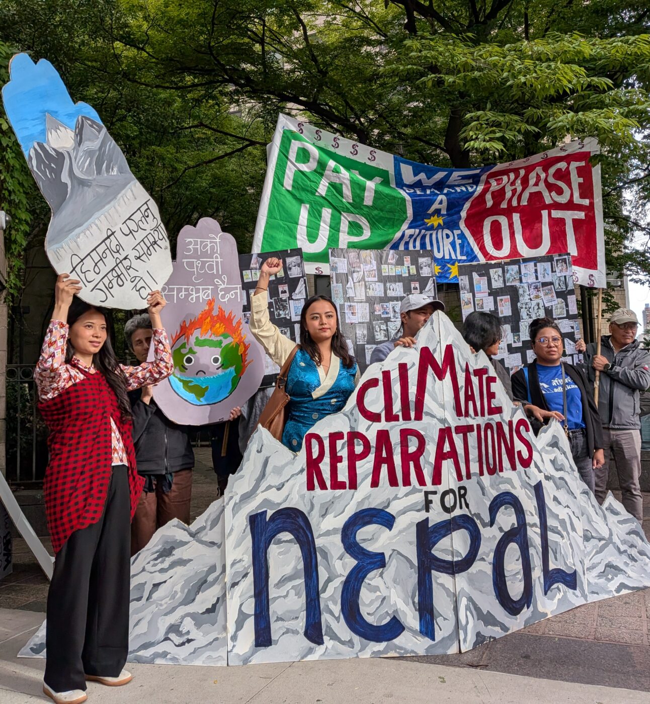 Nepali diaspora members and frontline communities brought their demand for climate reparations to the UN’s doorstep