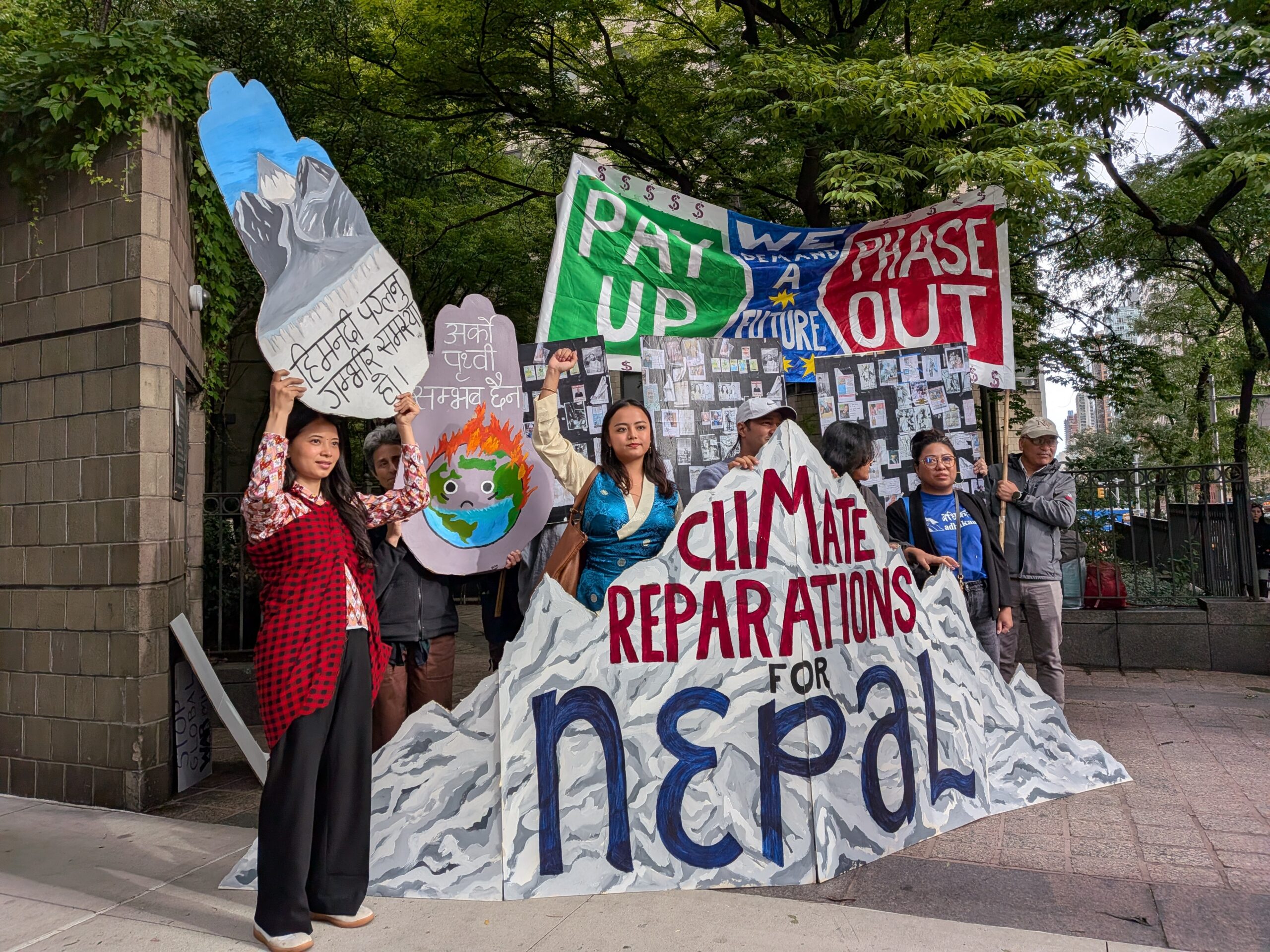 Nepali diaspora members and frontline communities brought their demand for climate reparations to the UN’s doorstep